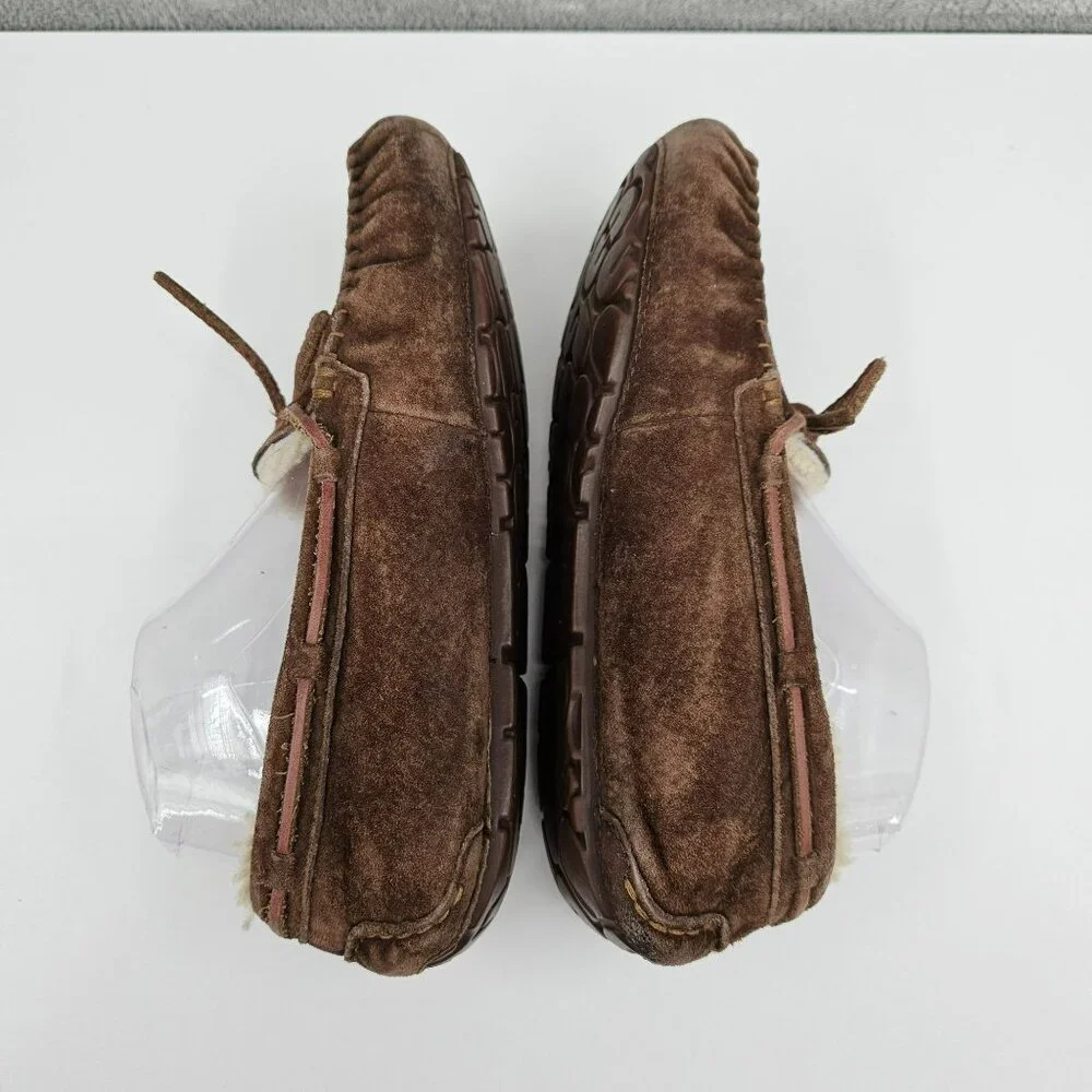 UGG Dakota Moccasin Slippers 7 Espresso Brown Leather Sheepskin Lined Cozy Warm - Picture 10 of 15